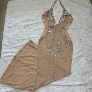 Banjul sheer halter dress
